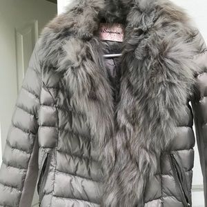 Fur trim down jacket stylish and warm
